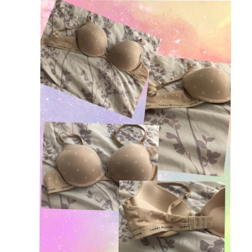 Nude + White Polka Dot Tommy Hilfiger Bra